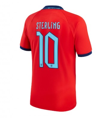 Anglia Raheem Sterling #10 Koszulka Wyjazdowych MŚ 2022 Krótki Rękaw